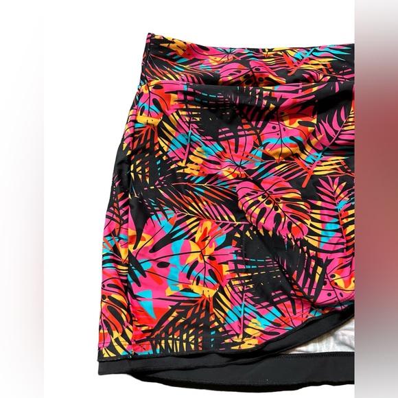 REKITA Womens split bright tropical print swim skirt size medium NWOT - Picture 2 of 6